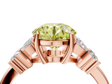 Rose gold Fancy Yellow Round  Diamond Floral Cluster Ring with Solitaire Band and Prong Setting_4