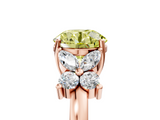 Rose gold Fancy Yellow Round  Diamond Floral Cluster Ring with Solitaire Band and Prong Setting_5