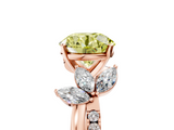 Rose gold Fancy Yellow Round  Diamond Floral Vine Solitaire Engagement Ring_5