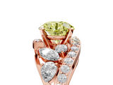Rose gold Fancy Yellow Round  Diamond Halo Ring with Marquise and Pavé Band in Prong Setting_5