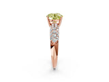 Rose gold Fancy Yellow Round  Diamond Pavé Band Solitaire Ring with Four-Prong Setting_56