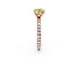 Rose gold Fancy Yellow Round  Diamond Pavé Band Solitaire with Four-Prong Setting_2