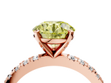 Rose gold Fancy Yellow Round  Diamond Pavé Band Solitaire with Four-Prong Setting_4