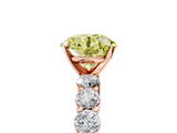 Rose gold Fancy Yellow Round  Diamond Pavé Band Solitaire with Four-Prong Setting_5