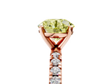 Rose gold Fancy Yellow Round  Diamond Pavé Band Solitaire with Four-Prong Setting_5