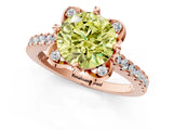 Rose gold Fancy Yellow Round  Diamond Pave Band with Floral Prong Setting_28