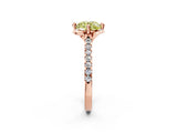 Rose gold Fancy Yellow Round  Diamond Pave Band with Floral Prong Setting_29