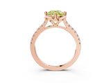 Rose gold Fancy Yellow Round  Diamond Pave Band with Floral Prong Setting_30