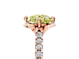 Rose gold Fancy Yellow Round  Diamond Pave Band with Floral Prong Setting_32