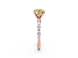 Rose gold Fancy Yellow Round  Diamond Prong Set Engagement Ring with Pave Band_2