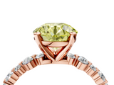 Rose gold Fancy Yellow Round  Diamond Prong Set Engagement Ring with Pave Band_4