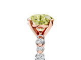 Rose gold Fancy Yellow Round  Diamond Prong Set Engagement Ring with Pave Band_5