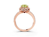 Rose gold Fancy Yellow Round  Diamond Solitaire Ring with Shared Prong Pavé Band_57