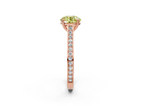 Rose gold Fancy Yellow Round  Diamond Solitaire with Pave Band and Six-Prong Setting_2