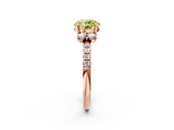 Rose gold Fancy Yellow Round  Diamond Three-Stone Pave Band with Four-Prong Setting_2