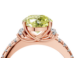 Rose gold Fancy Yellow Round  Diamond Three-Stone Pave Band with Four-Prong Setting_4