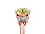 Rose gold Fancy Yellow Round  Diamond Three-Stone Ring with Trapezoid Side Stones and Prong Setting_5