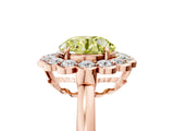 Rose gold Fancy Yellow Round  Halo Cluster Diamond Engagement Ring with Solitaire Band and Prong Setting_34