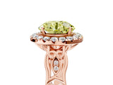 Rose gold Fancy Yellow Round  Halo Diamond Engagement Ring with Filigree Band and Four-Prong Setting_98