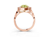 Rose gold Fancy Yellow Round  Halo Diamond Engagement Ring with Milgrain Band and Four-Prong Setting_21