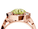 Rose gold Fancy Yellow Round  Halo Diamond Engagement Ring with Milgrain Band and Four-Prong Setting_22