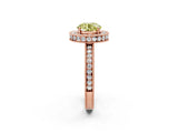 Rose gold Fancy Yellow Round  Halo Diamond Engagement Ring with Milgrain Pave Band and Four-Prong Setting_113