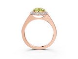 Rose gold Fancy Yellow Round  Halo Diamond Engagement Ring with Solitaire Band and Four-Prong Setting_3