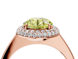 Rose gold Fancy Yellow Round  Halo Diamond Engagement Ring with Solitaire Band and Four-Prong Setting_4