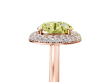 Rose gold Fancy Yellow Round  Halo Diamond Engagement Ring with Solitaire Band and Four-Prong Setting_5