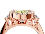 Rose gold Fancy Yellow Round  Halo Diamond Engagement Ring with Split Shank and Four-Prong Setting 4