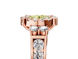 Rose gold Fancy Yellow Round  Halo Diamond Engagement Ring with Split Shank and Four-Prong Setting 5