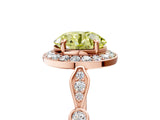 Rose gold Fancy Yellow Round  Halo Diamond Engagement Ring with Twisted Band and Four-Prong Setting