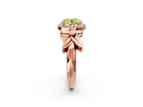 Rose gold Fancy Yellow Round  Halo Diamond Floral Band with Four-Prong Setting_38