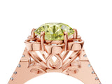 Rose gold Fancy Yellow Round  Halo Diamond Floral Split Shank Engagement Ring 4