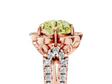 Rose gold Fancy Yellow Round  Halo Diamond Floral Split Shank Engagement Ring 5