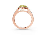 Rose gold Fancy Yellow Round  Halo Diamond Pavé Solitaire Ring_42
