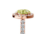 Rose gold Fancy Yellow Round  Halo Diamond Pavé Solitaire Ring_44