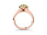 Rose gold Fancy Yellow Round  Halo Diamond Ring with Cathedral Band and Four-Prong Setting_32