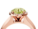 Rose gold Fancy Yellow Round  Halo Diamond Ring with Cathedral Band and Four-Prong Setting_33