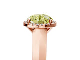 Rose gold Fancy Yellow Round  Halo Diamond Ring with Cathedral Band and Four-Prong Setting_34