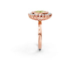 Rose gold Fancy Yellow Round  Halo Diamond Ring with Milgrain Edge and Round Prong Setting_26