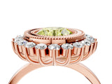 Rose gold Fancy Yellow Round  Halo Diamond Ring with Milgrain Edge and Round Prong Setting_28