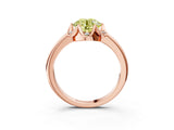 Rose gold Fancy Yellow Round  Halo Diamond Ring with Round Cluster Setting, Solitaire Band, and Four-Prong Setting_32