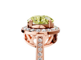 Rose gold Fancy Yellow Round  Halo Diamond Ring with Split Shank and Four-Prong Setting_5
