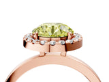 Rose gold Fancy Yellow Round  Halo Diamond Solitaire with Pavé Band and Four-Prong Setting_21
