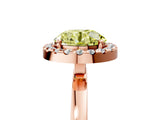 Rose gold Fancy Yellow Round  Halo Diamond Solitaire with Pavé Band and Four-Prong Setting_22
