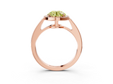 Rose gold Fancy Yellow Round  Halo Pavé Diamond Engagement Ring with Bezel Setting_3