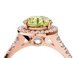 Rose gold Fancy Yellow Round  Halo Pavé Diamond Engagement Ring with Four-Prong Setting_29