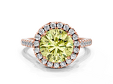 Rose gold Fancy Yellow Round  Halo Pavé Diamond Engagement Ring with Four-Prong Setting_3