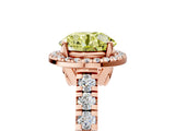 Rose gold Fancy Yellow Round  Halo Pavé Diamond Engagement Ring with Four-Prong Setting_30